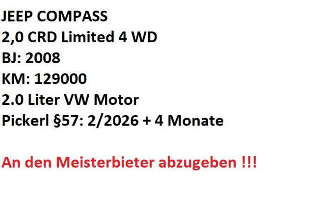 Jeep Compass 2,0 CRD Limited 4 WD SUV / Geländewagen
