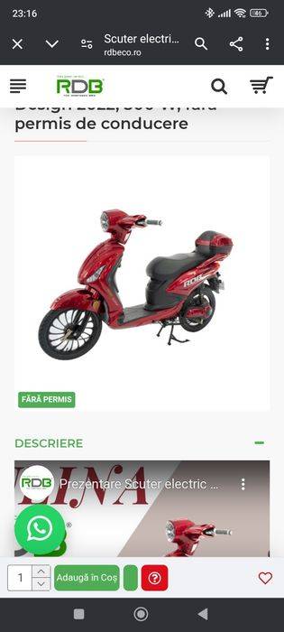 Scuter electric rdb sulina