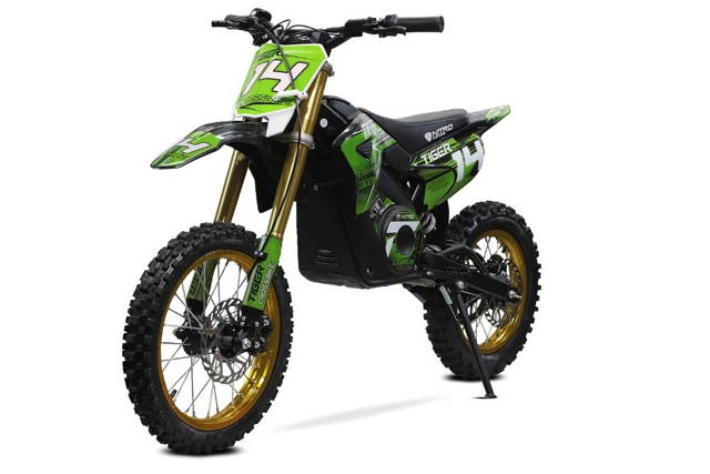 Motocicleta electrica Eco Tiger 1300W 14/12 48V 14Ah Lithiu ION #Verde