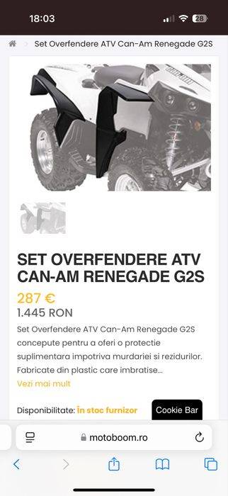 Set overfendere can am renegade g2 folosite
