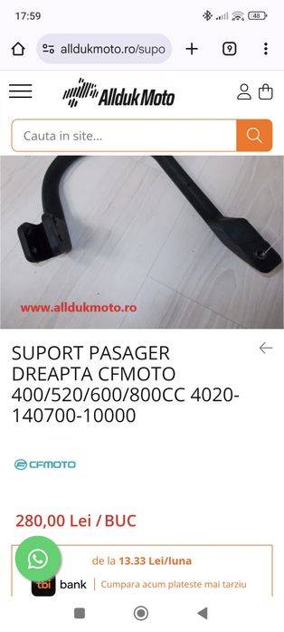 Suport / miner pasager CFR motto stingă/dreapta