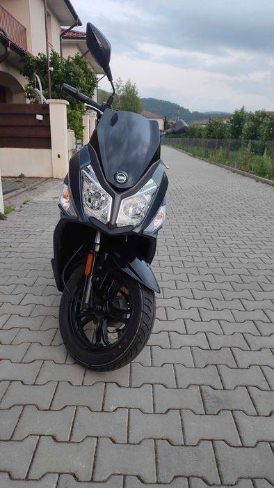 Sym Jet 14 – 50cc, 2023, 3000 km, albastru, USB, ca nou