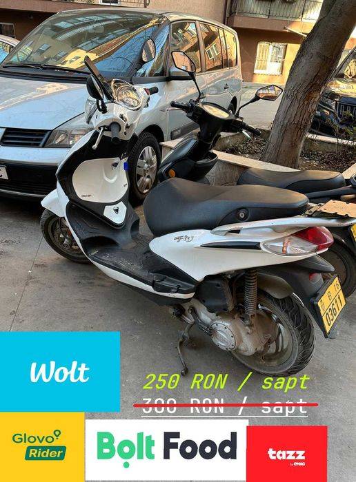 SALE: Scuter Glovo / Bolt Food / Tazz pe benzină, fără permis, 55km/h