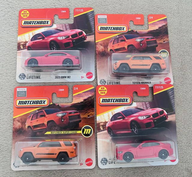 Machete Matchbox Toyota Super Chase, Bmw M2