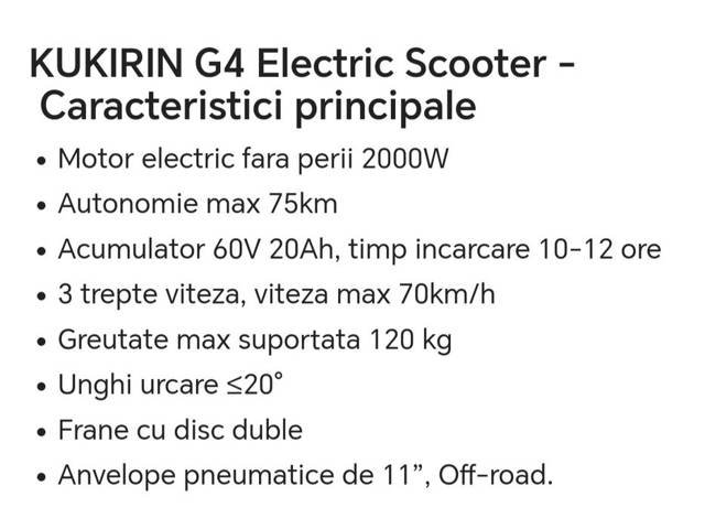 Vand trotineta electrica kukirin G4