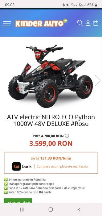Vand atv electric copii, descriere in poze.