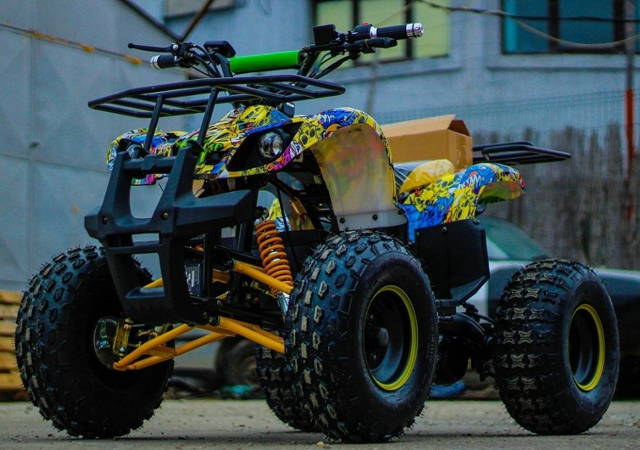 ATV electric Nitro Eco Toronto 1000W 48V Grafiti-Galben cu DIFERENTIAL