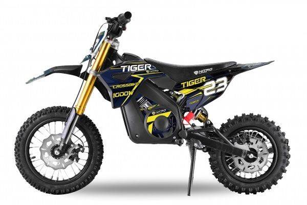 Motocicleta electrica Eco Tiger 1300W 14/12 48V 14Ah Lithiu #Albastru
