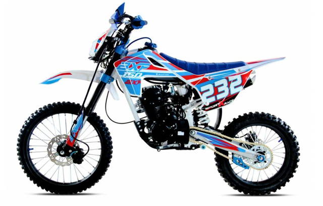 Motocicleta Enduro/Cross Barton BXF 150cc, 4T, 19"/16", rosu/albastru