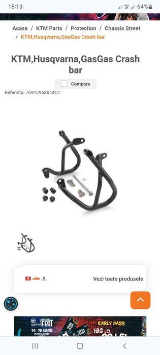 Crashbar Ktm 690, Husqvarna 701, Gasgas 700, protectie motocicleta