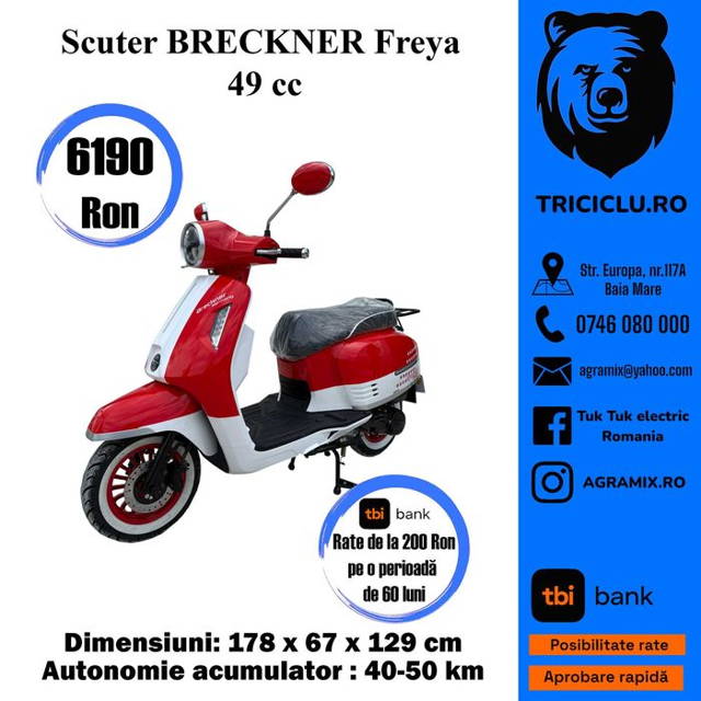 Scuter nou model Freya Breckner necesita permis
