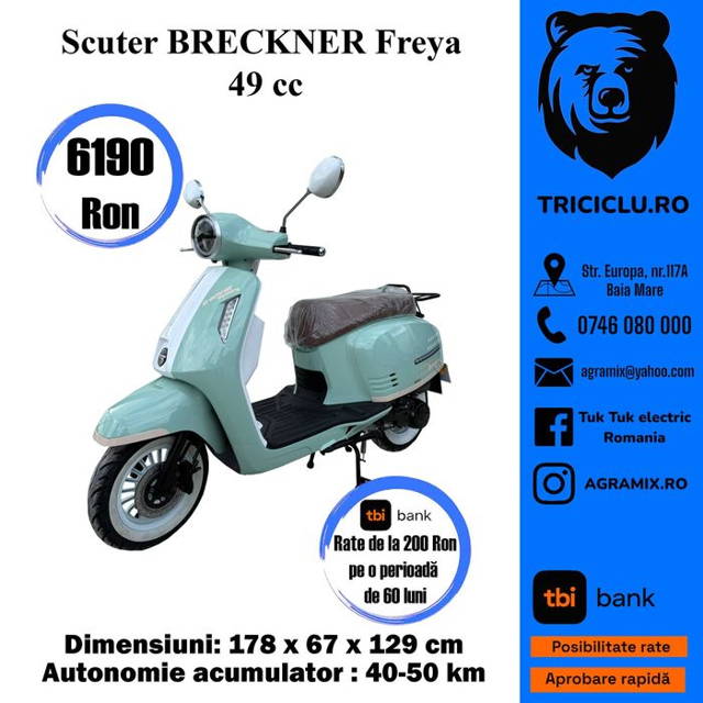 Scuter Freya 49cc Breckner cu permis Agramix