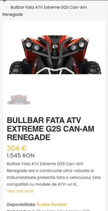 Vand p Bullbar can am renegade