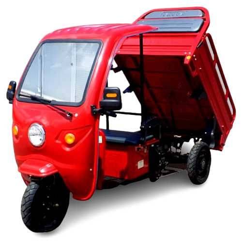 Triciclu electric, fara permis, cu cabina, 3900W, bena basculare, rate