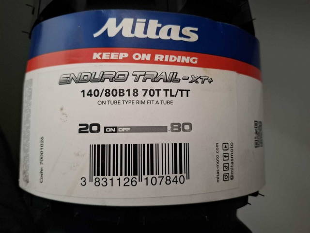 MITAS Enduro Trail XT+ 140-80-18, 70T, Tubeless Tubetype TL TT