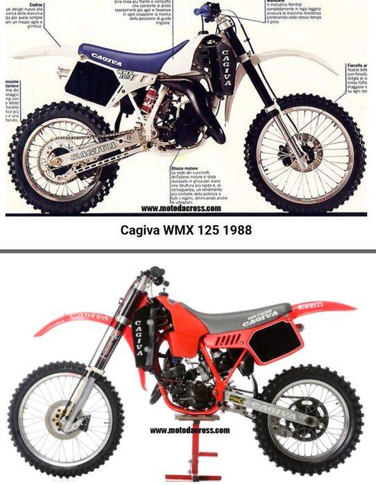 2 SZTUKI CAGIVA WMX 125 2T 1987/8r ! KLASYK Cross ( cr kx rm 500 yz 49