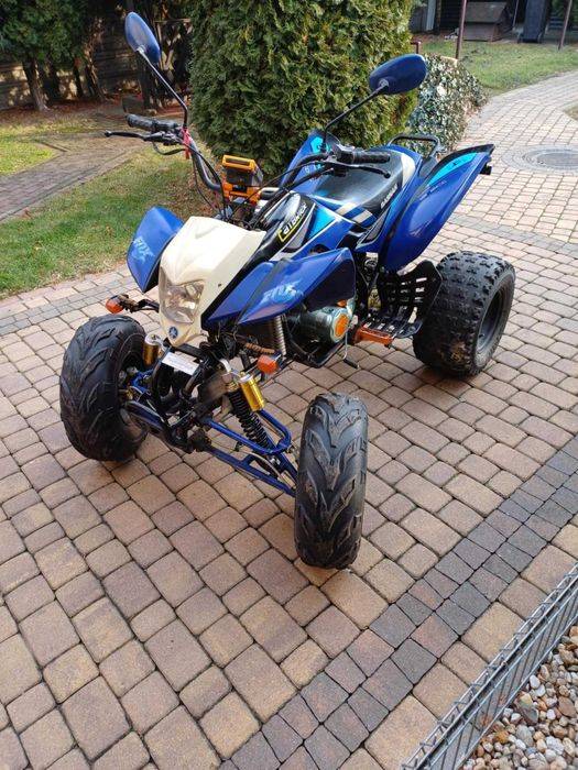 Quad Bashan ATV 200, dodatkowe koła szosowe, przyczepka i pług