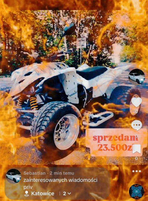 Yamaha Raptor 350 zarejestrowany homologacja 8.000km Kat B 30 koni