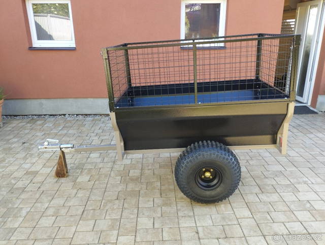 SHARK WOOD 550, vozík za čtyřkolku, černý + zvýšené bočnice