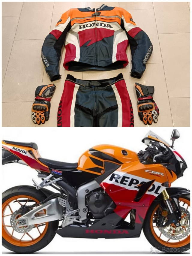 Honda Repsol-Pánská kožená moto kombinéza, originál Honda