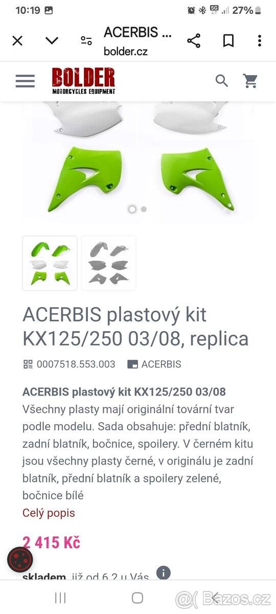 Spojlery KX 250 2003