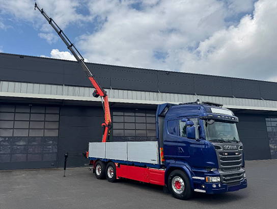 Scania R730 6x2 - valník s hydraulickou rukou Palfinger