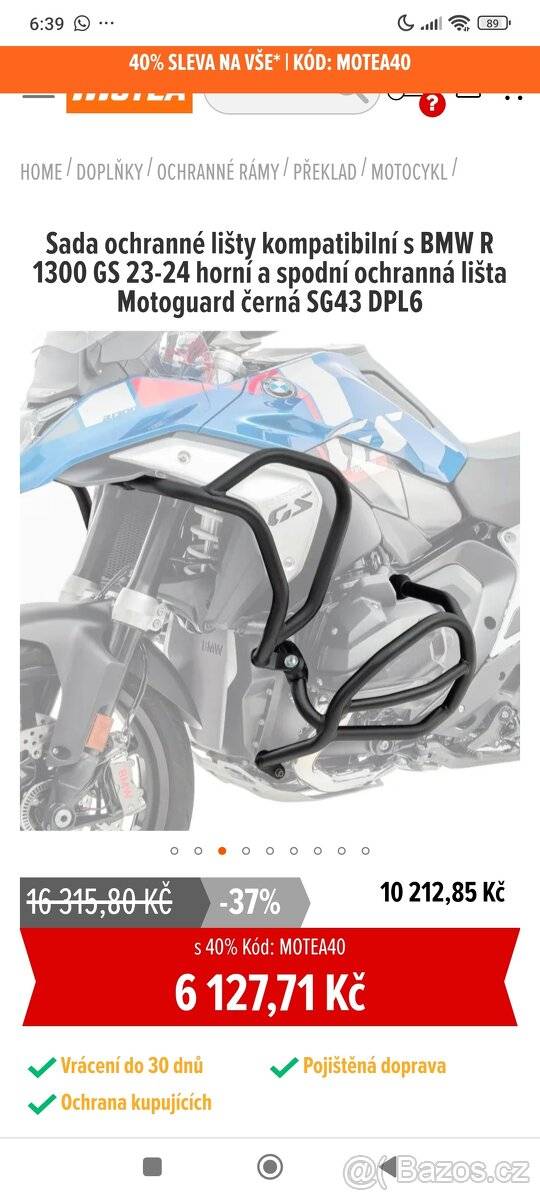 BMW R 1300 GS horní ochranný rám (MOTEA)
