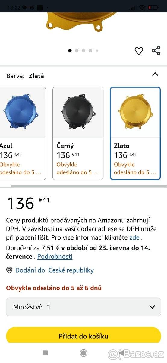 Eloxovana víka spojky na Suzuki DRZ 400 , SM 400 atd