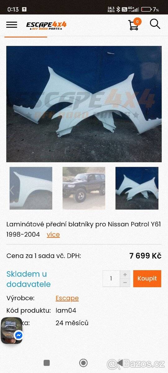 Nové blatníky(sada) Nissan patrol y61