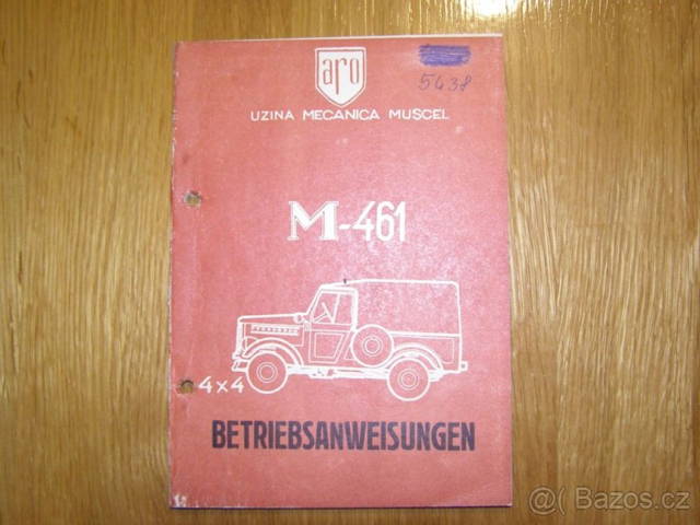 Prodám návod na obsluhu ARO M-461 z roku 1968.