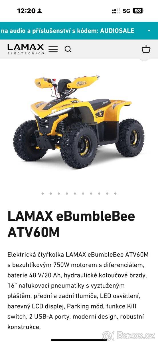 Lamax dětská elektro čtyřkolka