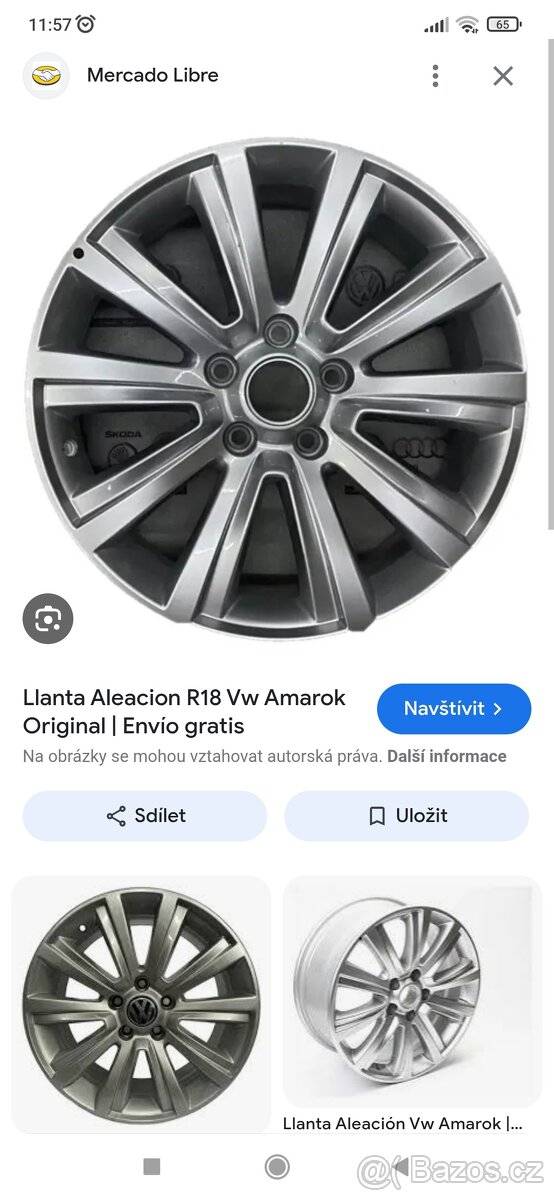 Koupím alu disk VW Amarok R18"