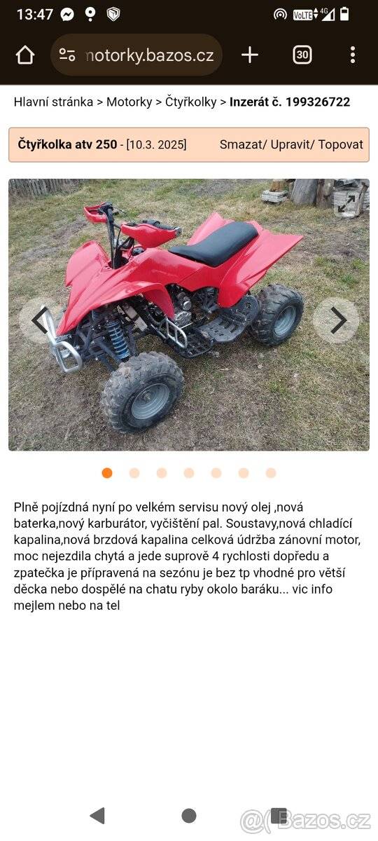 Čtyřkolka 250