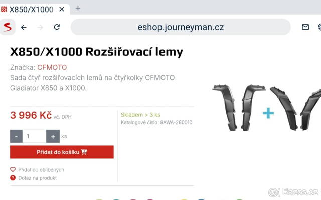 Rozšiřovací lemy cf moto X850,X1000,G2