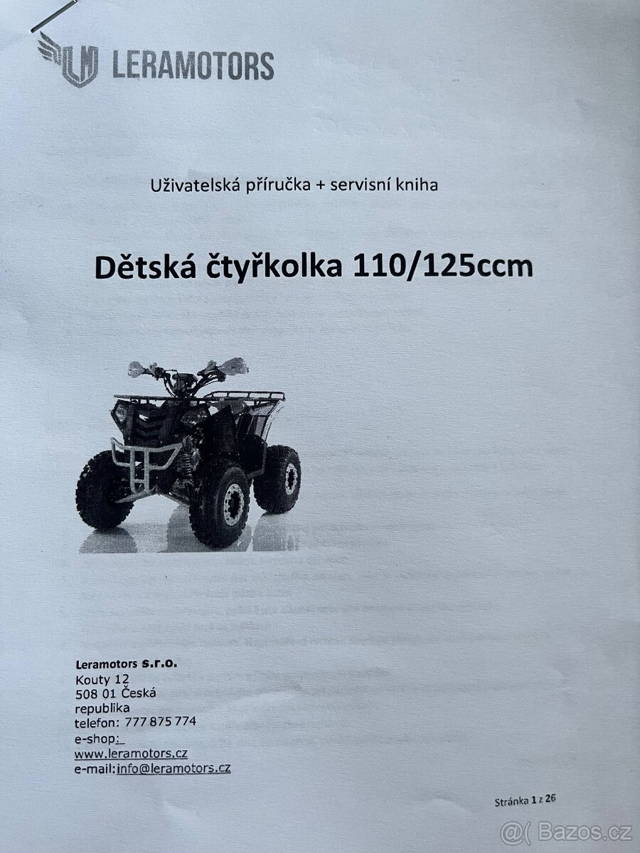 Dětská čtyřkolka 110/125 cm