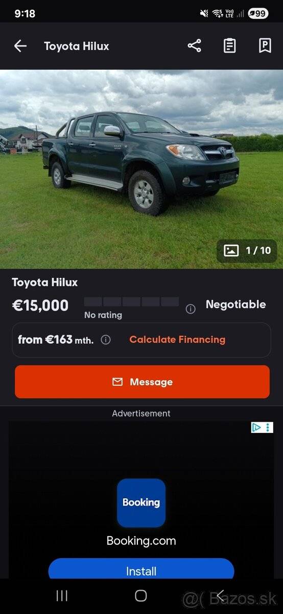 Podvod Hilux zalohy