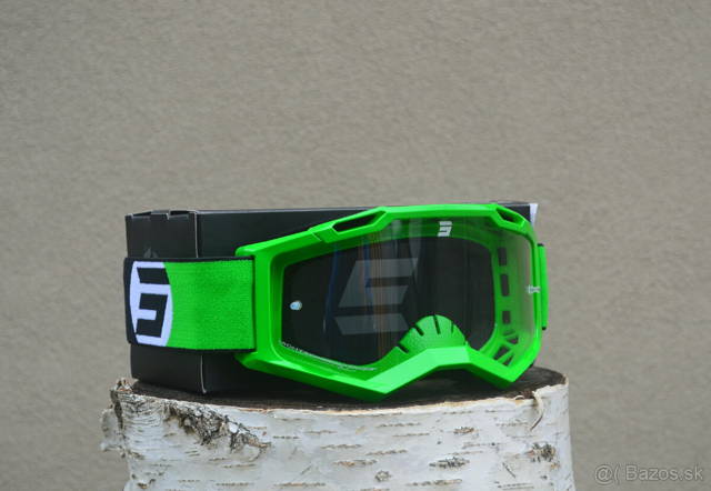 shot atv enduro mx čierno zelené kvalitné okuliare
