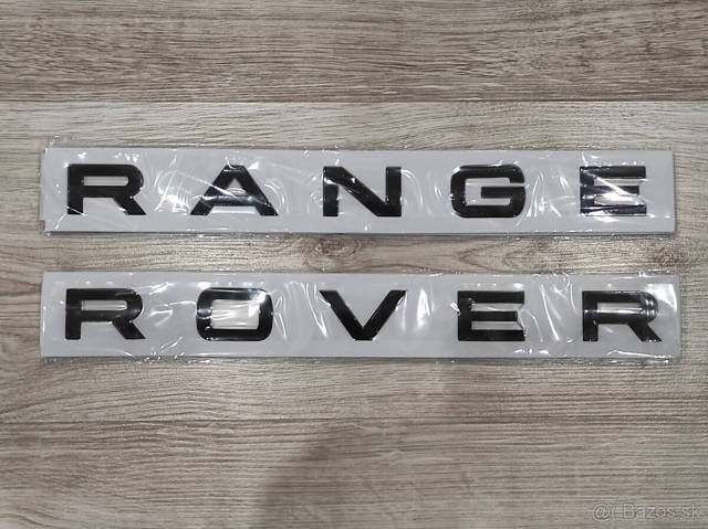 Nápis, logo Range Rover cierny lesklý