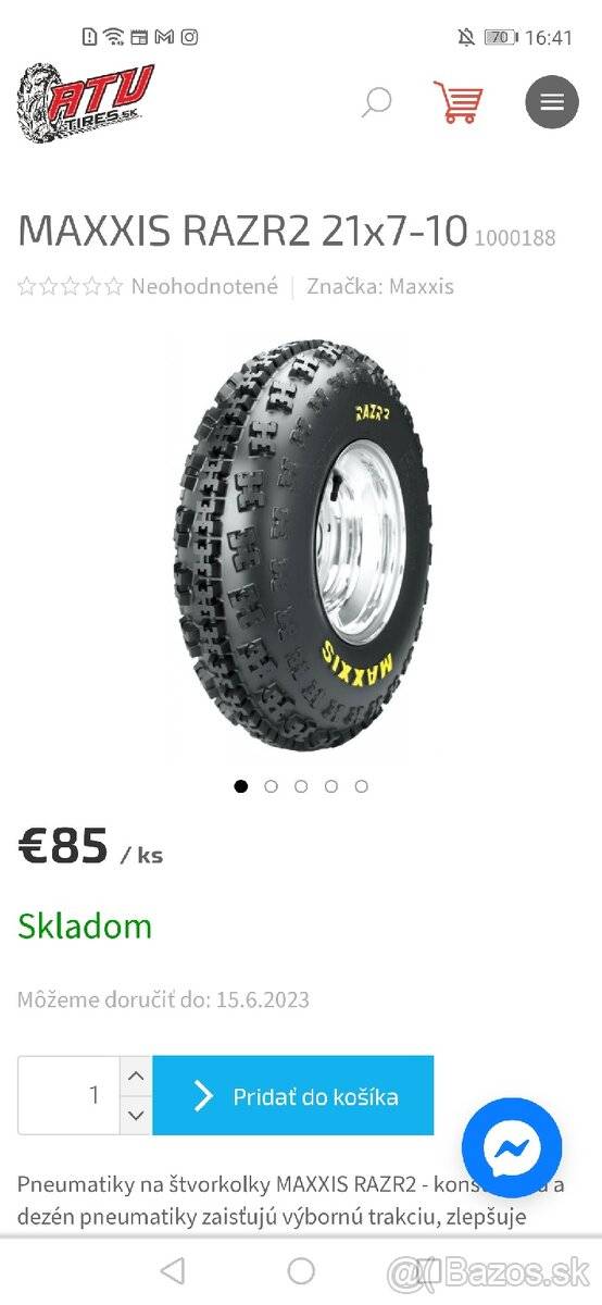 Novy plast MAXXIS razr2 21x7,00 - 10