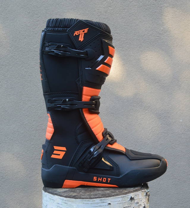 topánky MX ATV ENDURO čižmy čierno oranžové fluo shot