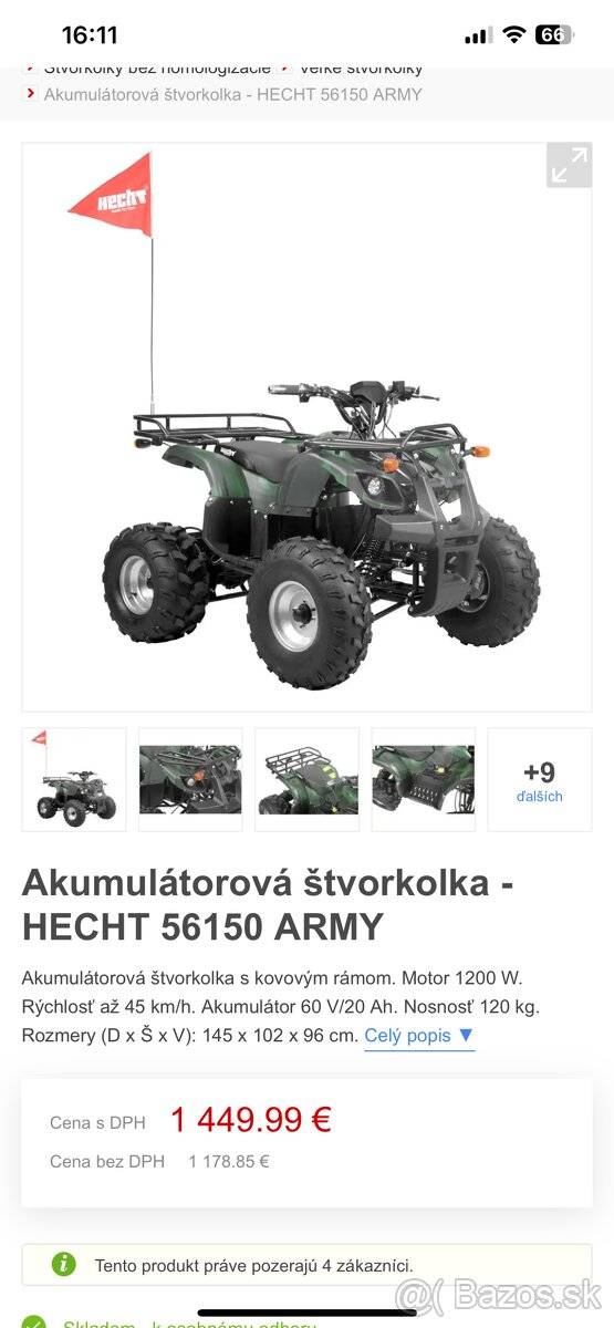 Akumulatorova štvorkolka HECHT