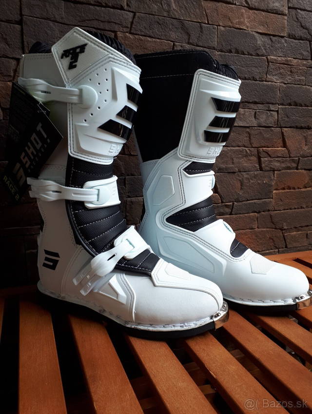 Predám Enduro SHOT čižmy boty biele race