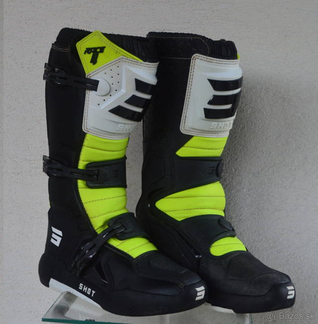 boty čižmy topánky, fluo žlté shot race atv