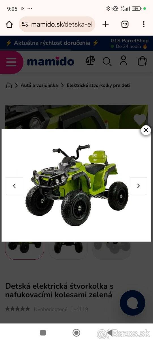 Detská elektrická štvorkolka
