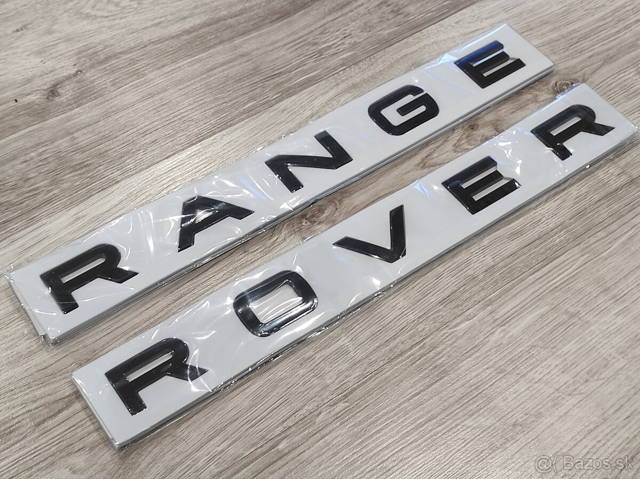 Nápis, logo Range Rover cierny lesklý